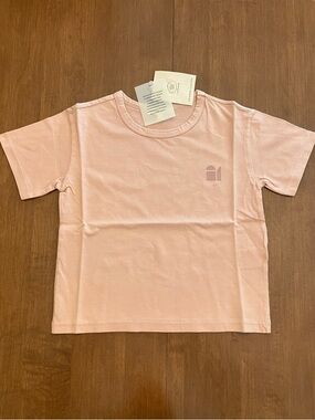 100% Organic Cotton Short Sleeve T-Shirt - Tan-peach.